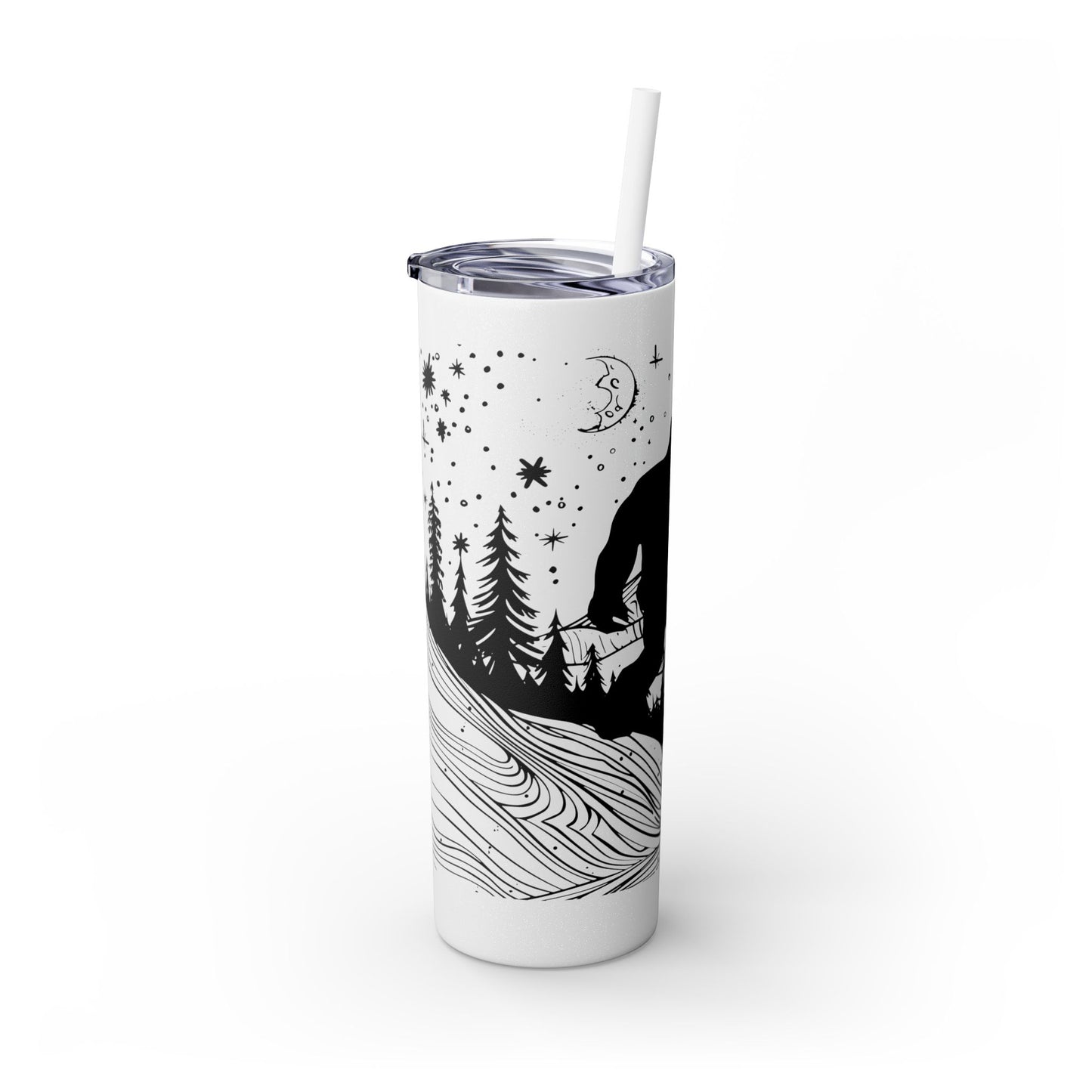 Sasquatch Sipper Skinny Tumbler with Straw