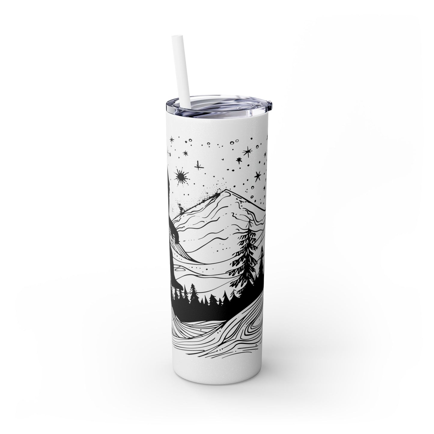 Sasquatch Sipper Skinny Tumbler with Straw