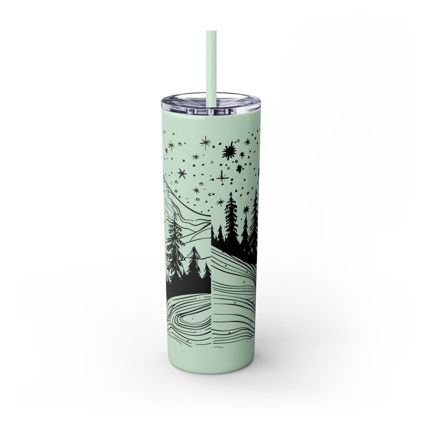 Sasquatch Sipper Skinny Tumbler with Straw