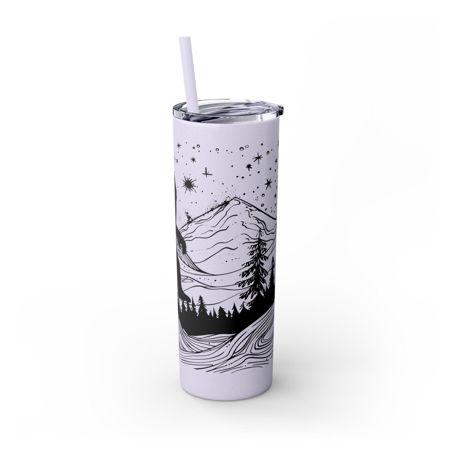 Sasquatch Sipper Skinny Tumbler with Straw