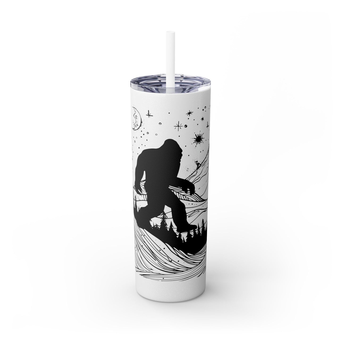 Sasquatch Sipper Skinny Tumbler with Straw