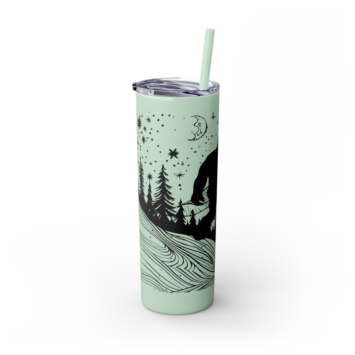 Sasquatch Sipper Skinny Tumbler with Straw