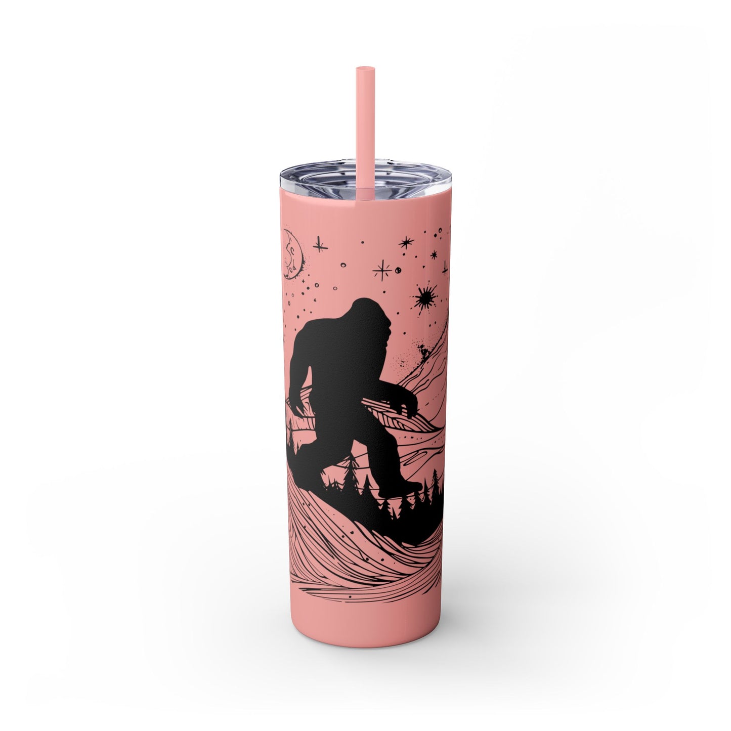 Sasquatch Sipper Skinny Tumbler with Straw