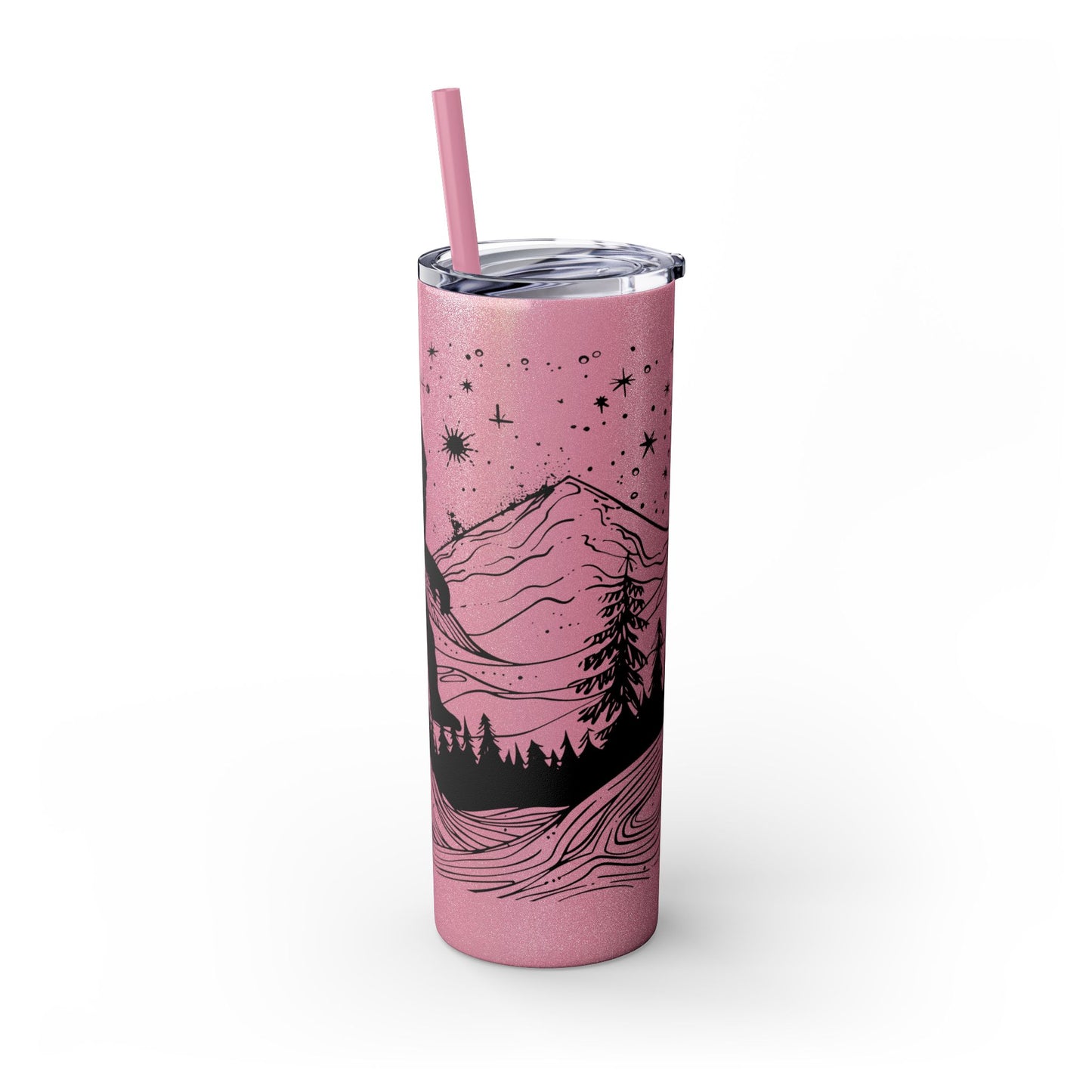 Sasquatch Sipper Skinny Tumbler with Straw