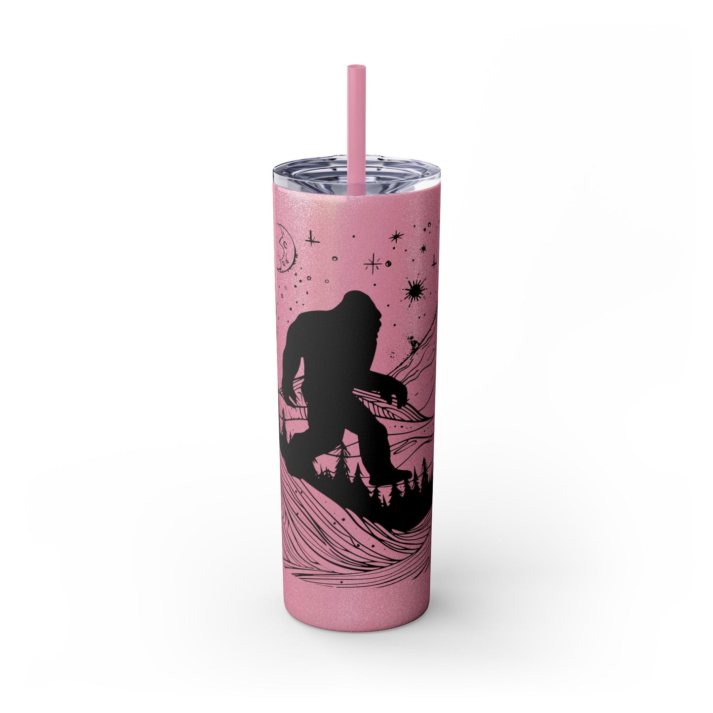 Sasquatch Sipper Skinny Tumbler with Straw