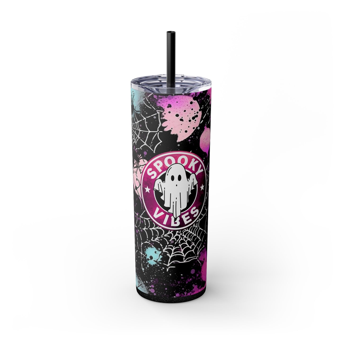 Spooky Vibes Skinny Tumbler with Straw