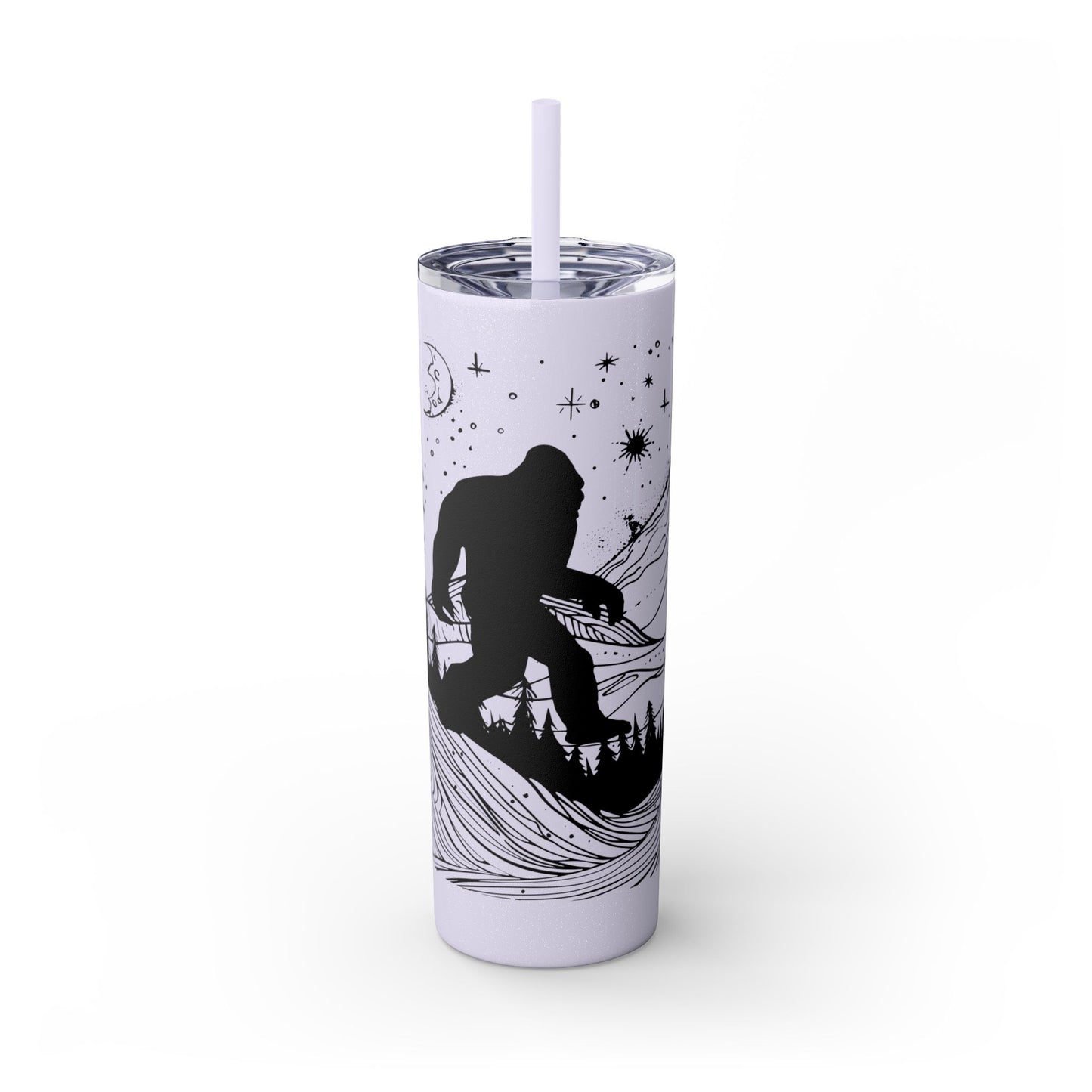 Sasquatch Sipper Skinny Tumbler with Straw