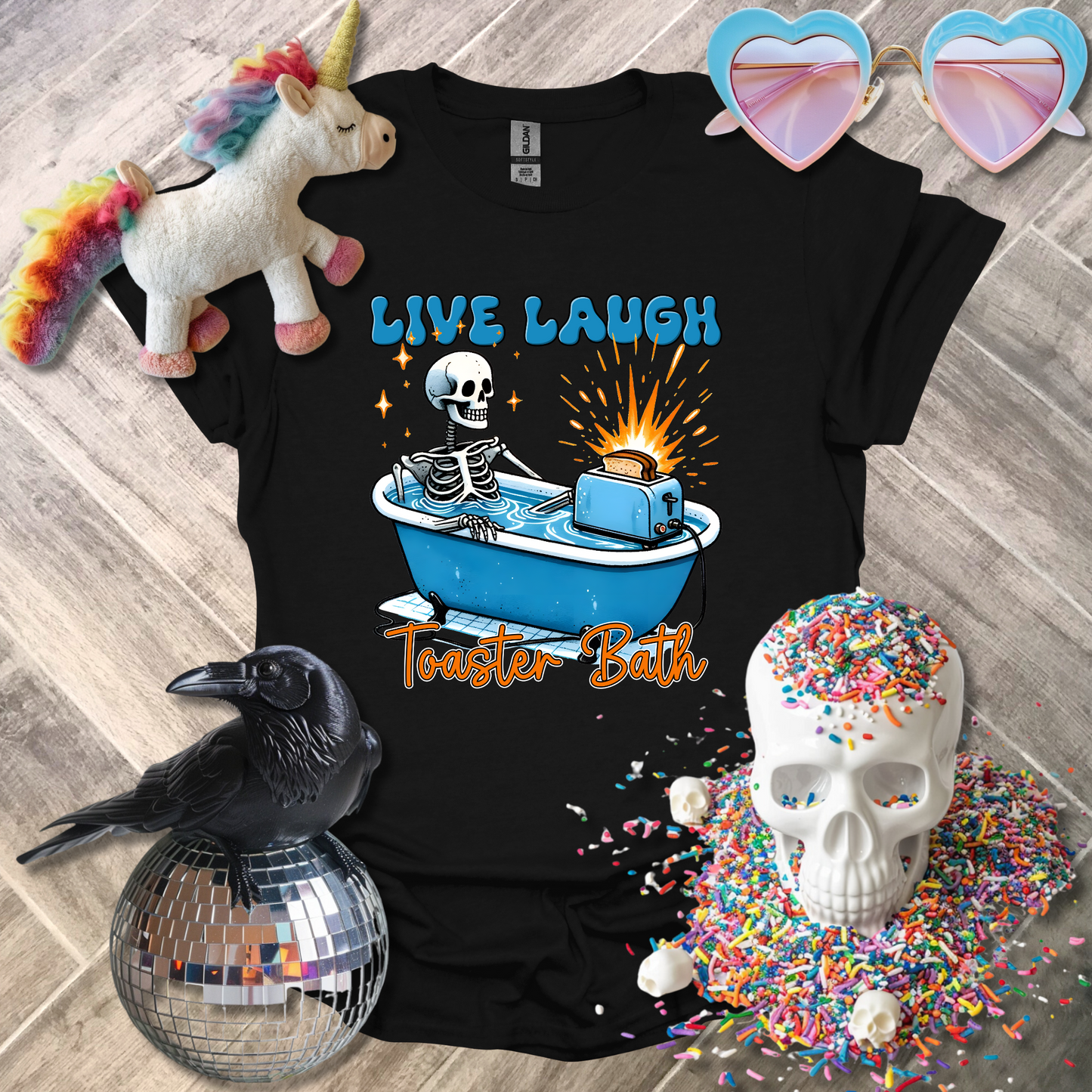 Live Laugh Toaster Bath T-Shirt