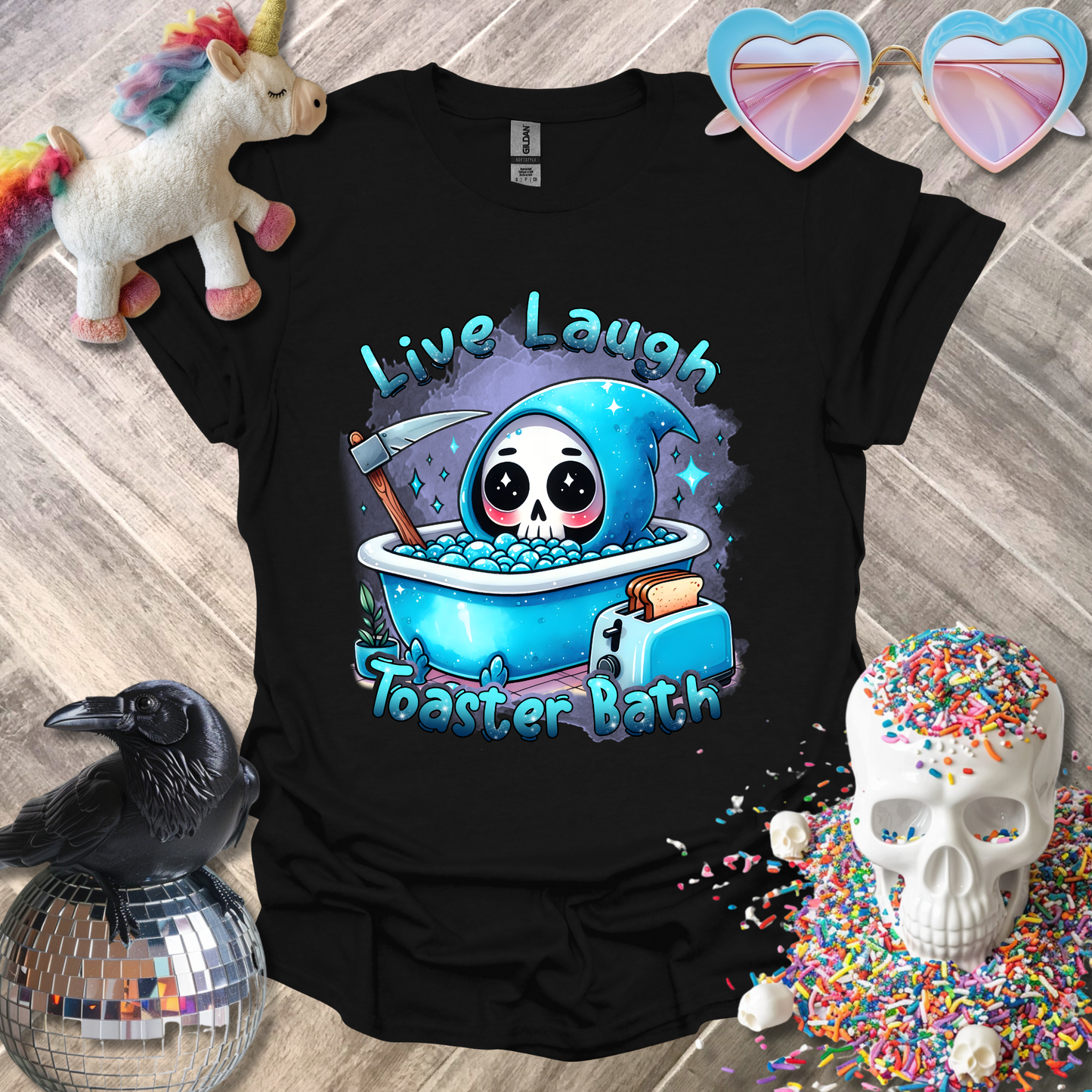 Live Laugh Toaster Bath T-Shirt