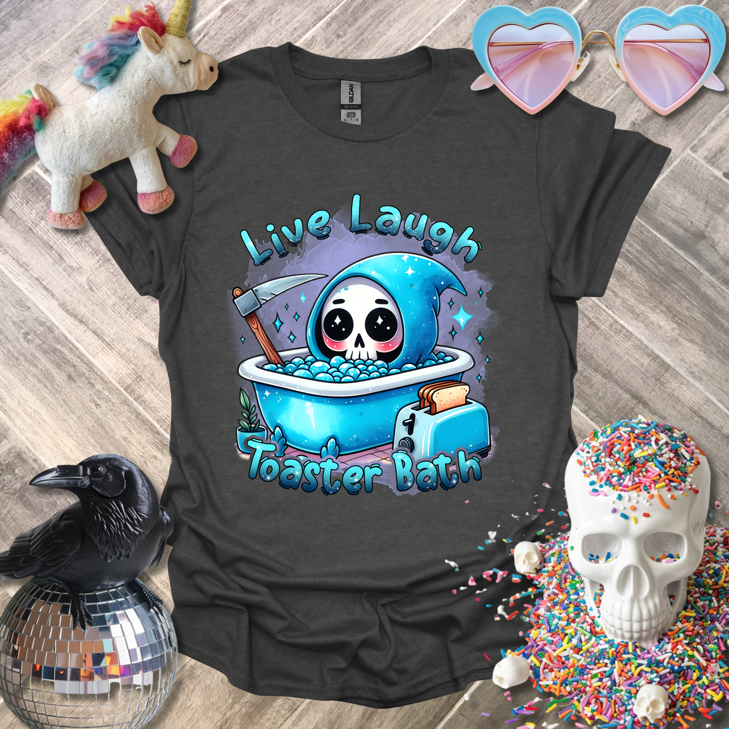 Live Laugh Toaster Bath T-Shirt