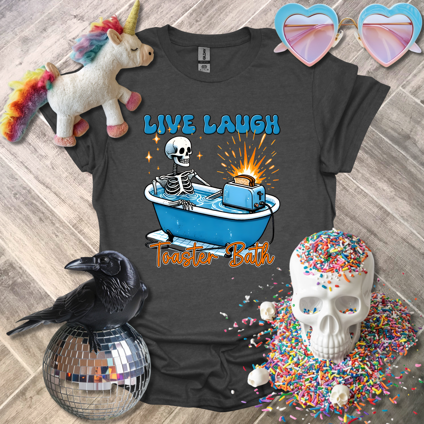 Live Laugh Toaster Bath T-Shirt