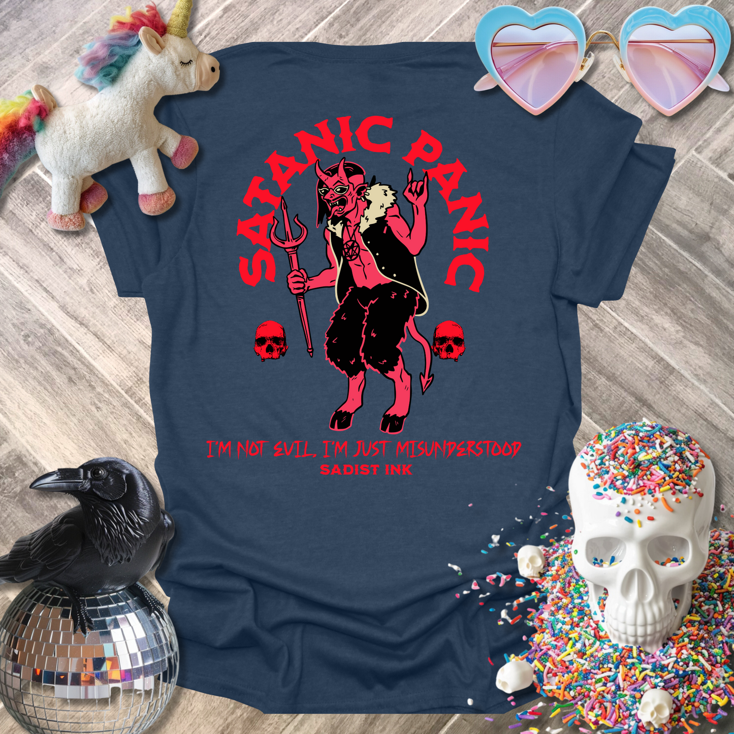 Satanic Panic Front and Back T-Shirt