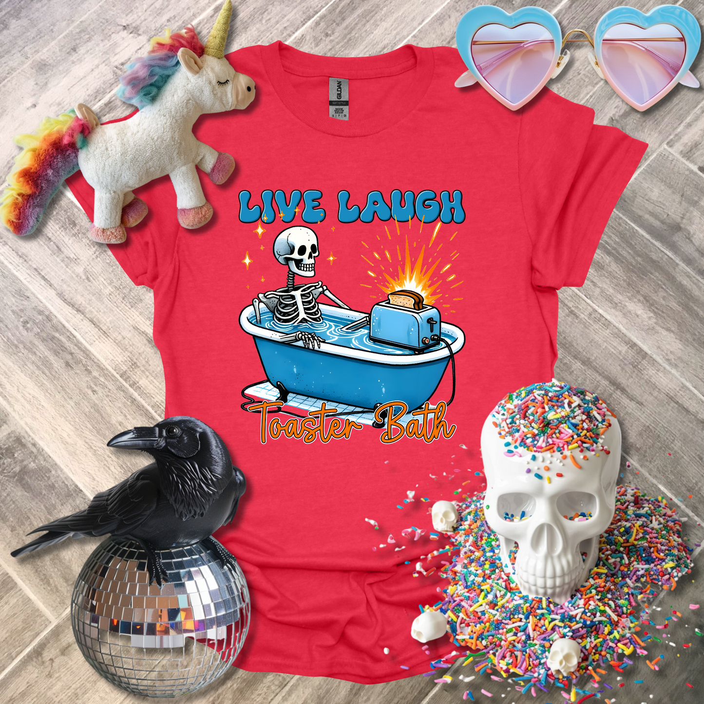 Live Laugh Toaster Bath T-Shirt