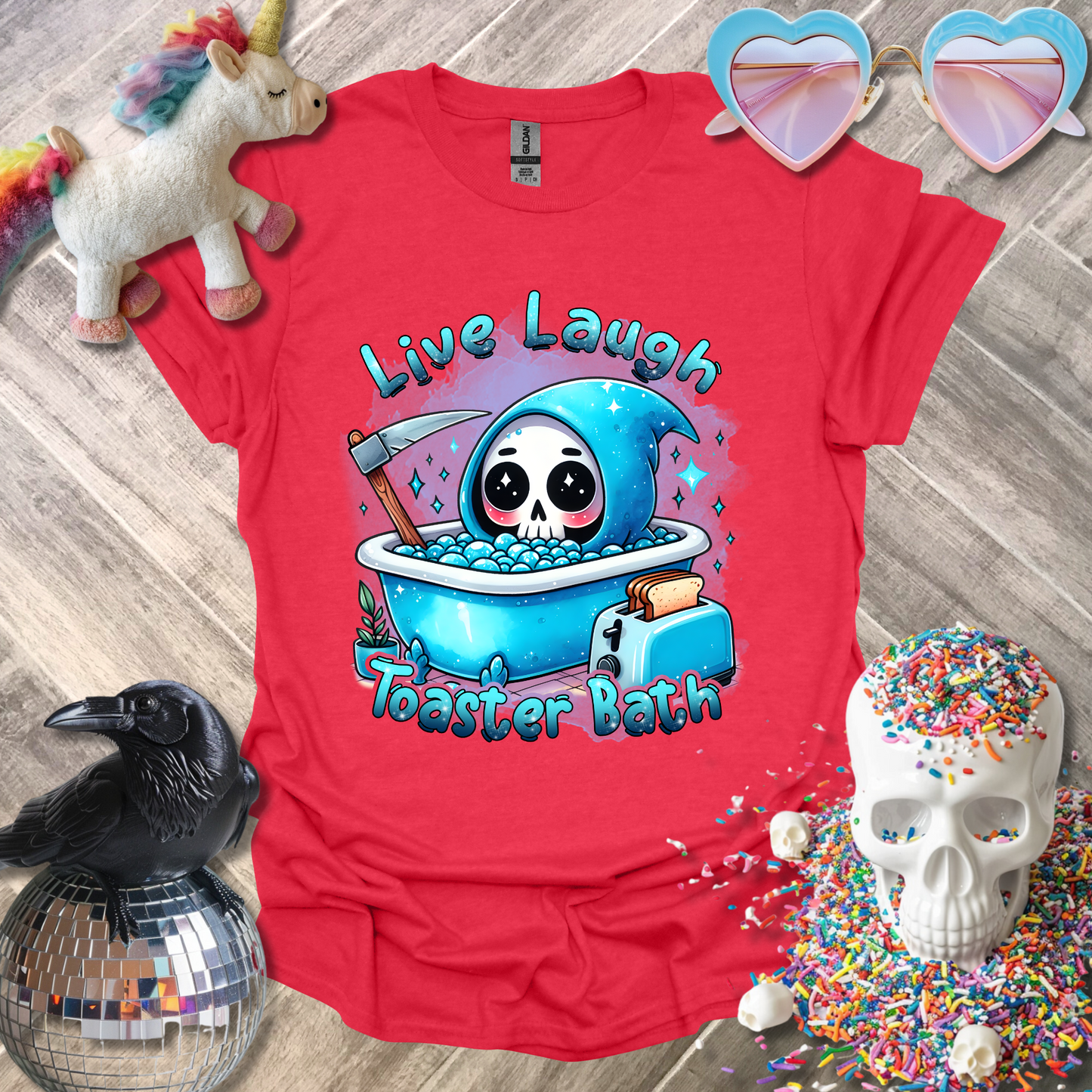 Live Laugh Toaster Bath T-Shirt