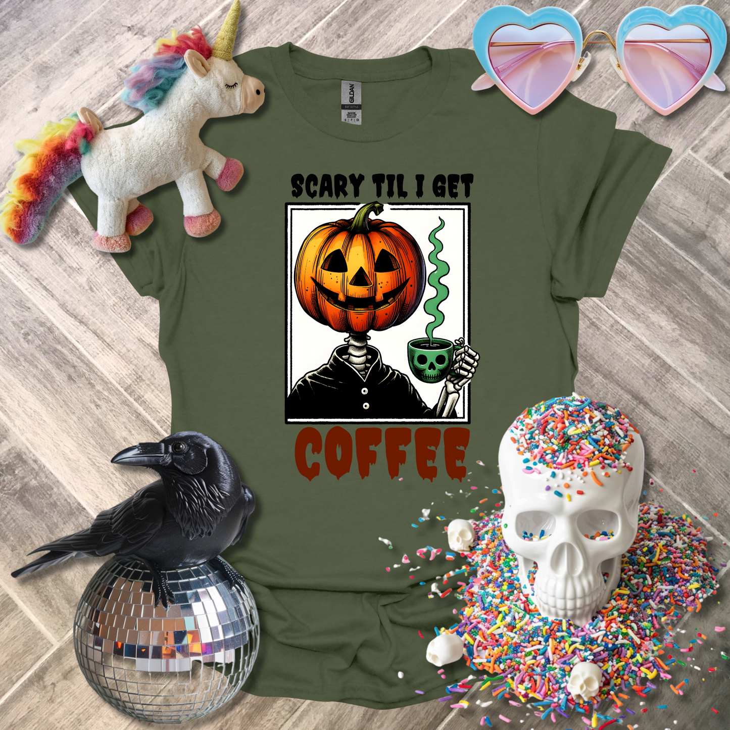 Scary Til I Get Coffee T-Shirt