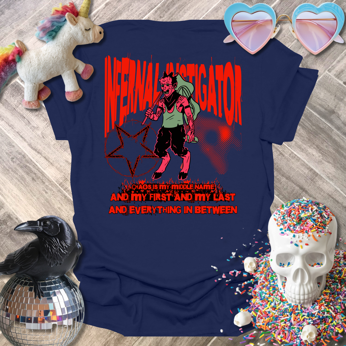 Infernal Instigator Front and Back T-Shirt