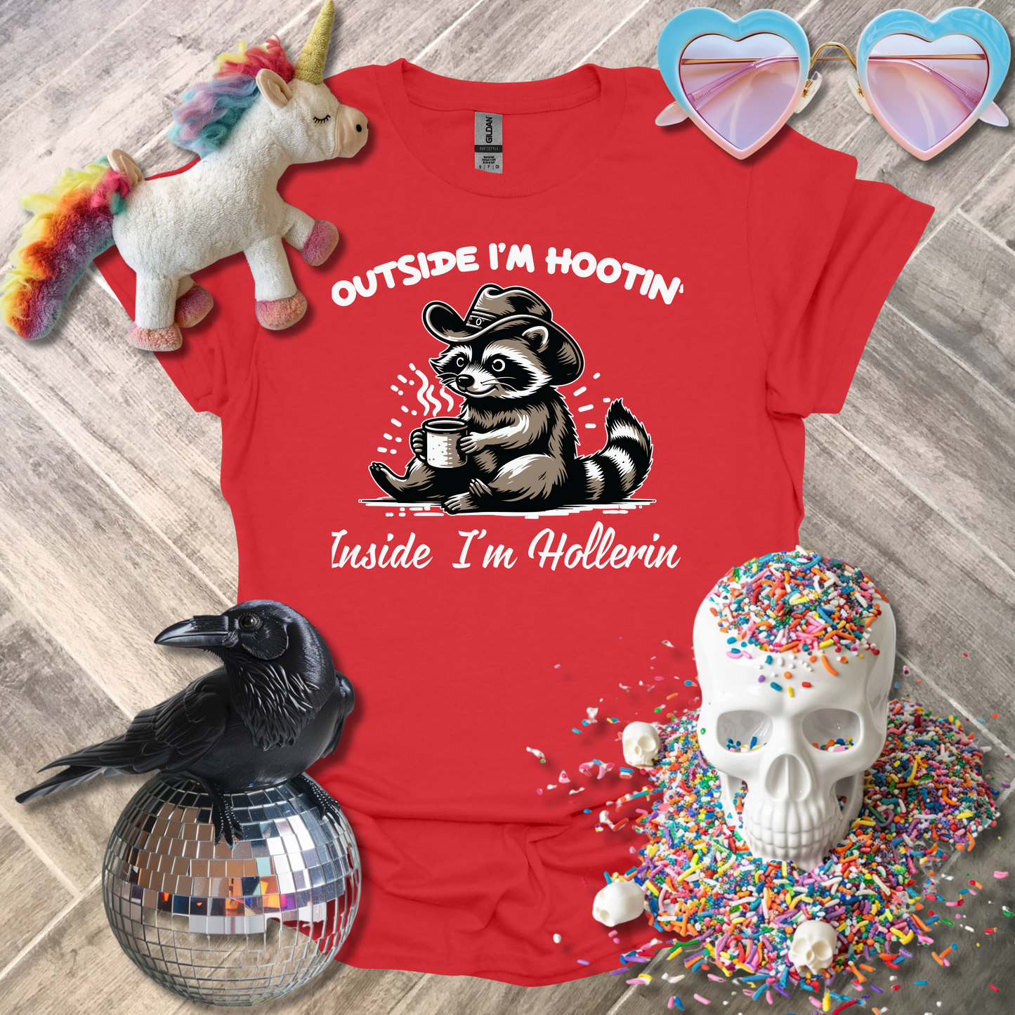 Outside I'm Hootin' Inside I'm Hollerin' T-Shirt