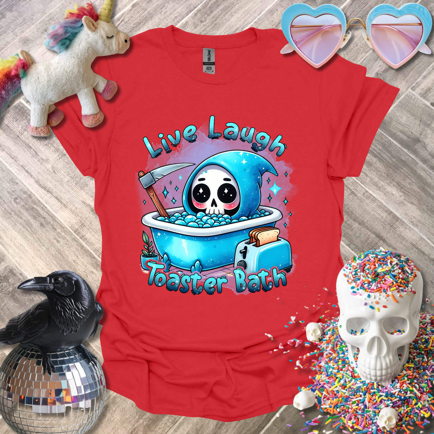 Live Laugh Toaster Bath T-Shirt