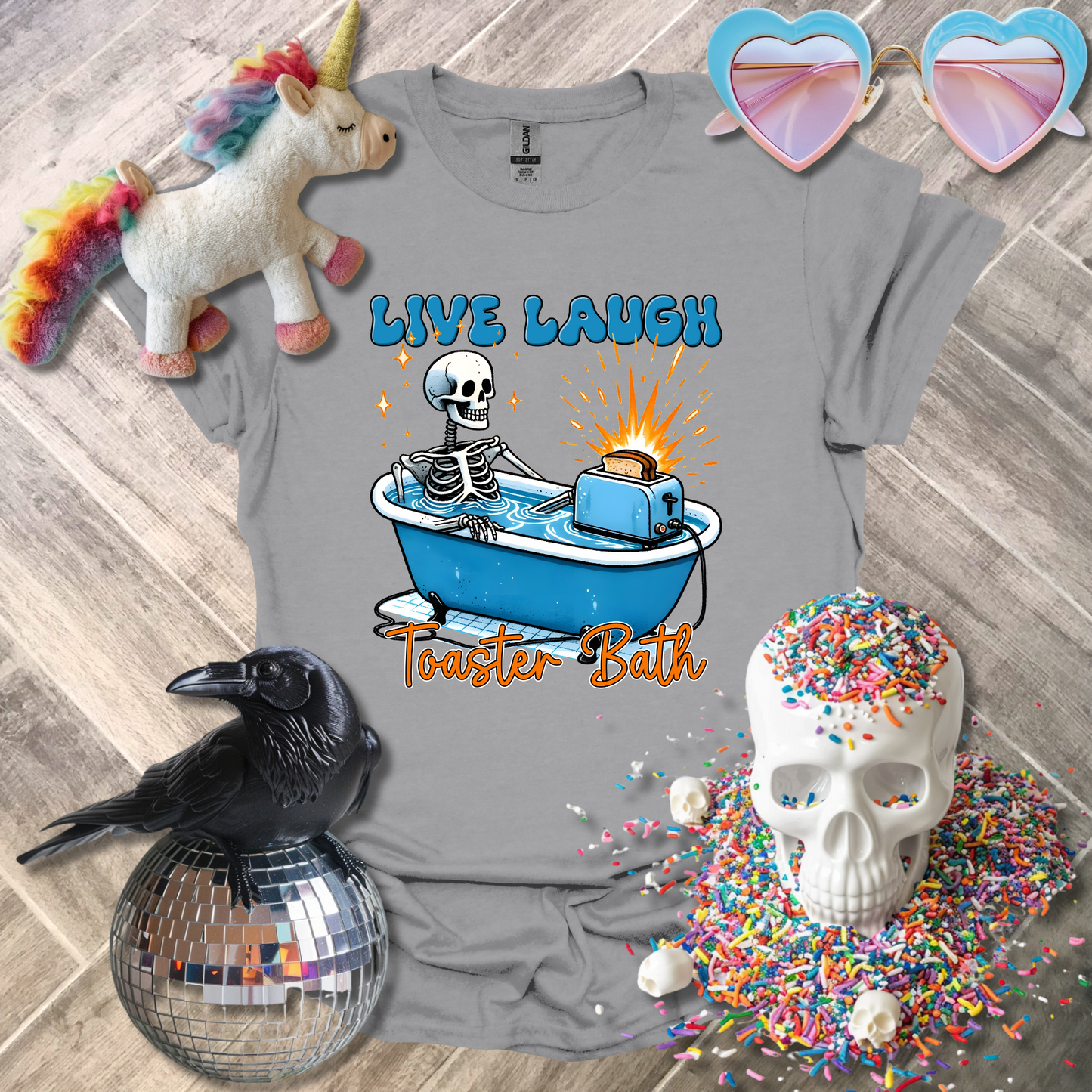 Live Laugh Toaster Bath T-Shirt