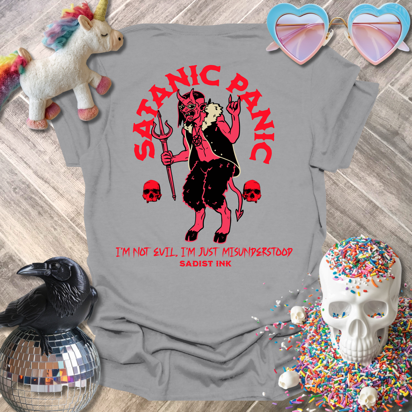 Satanic Panic Front and Back T-Shirt