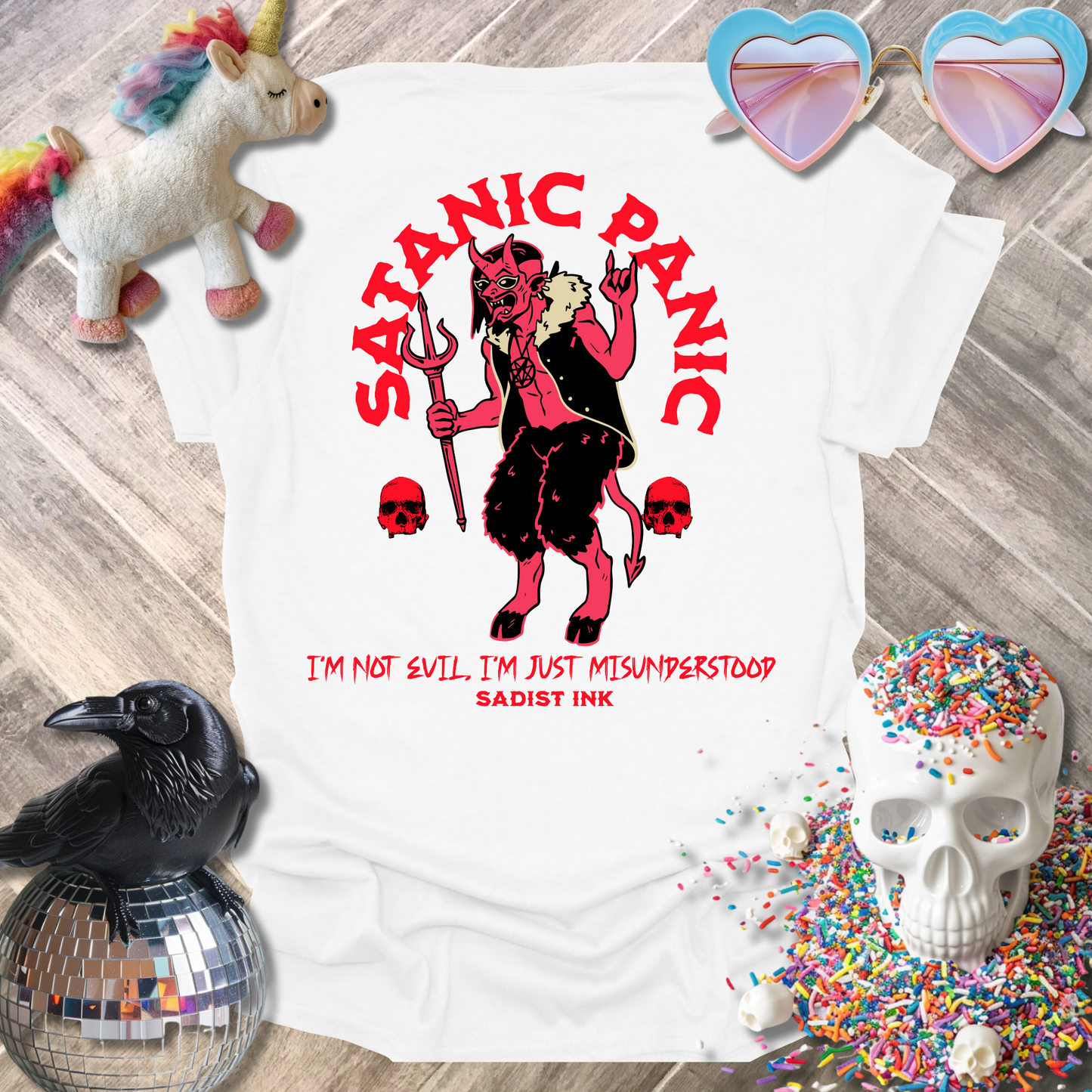 Satanic Panic Front and Back T-Shirt