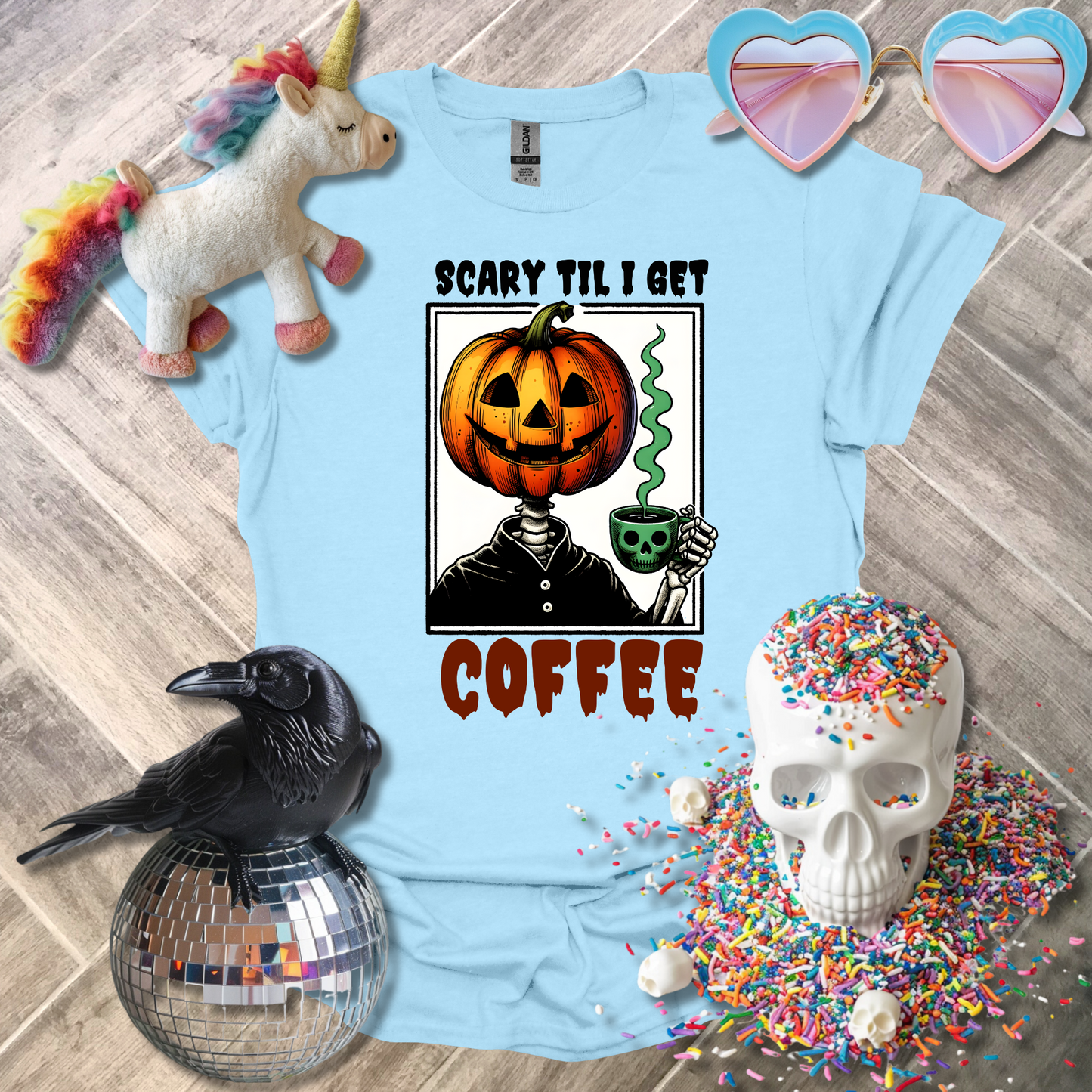 Scary Til I Get Coffee T-Shirt