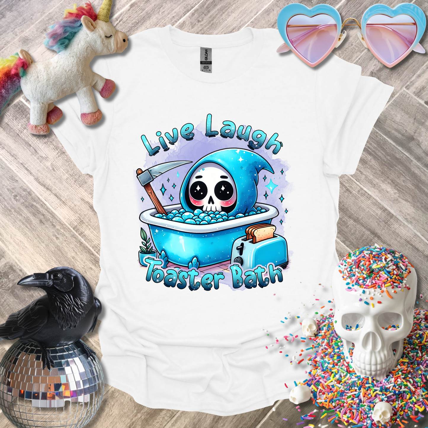 Live Laugh Toaster Bath T-Shirt