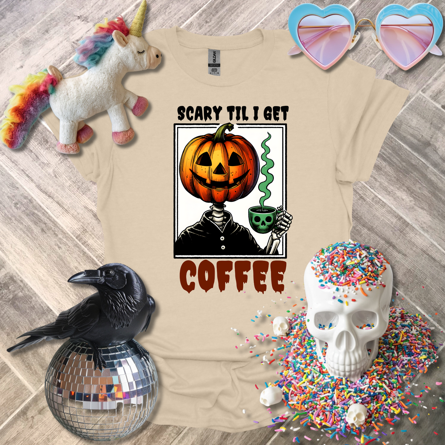 Scary Til I Get Coffee T-Shirt