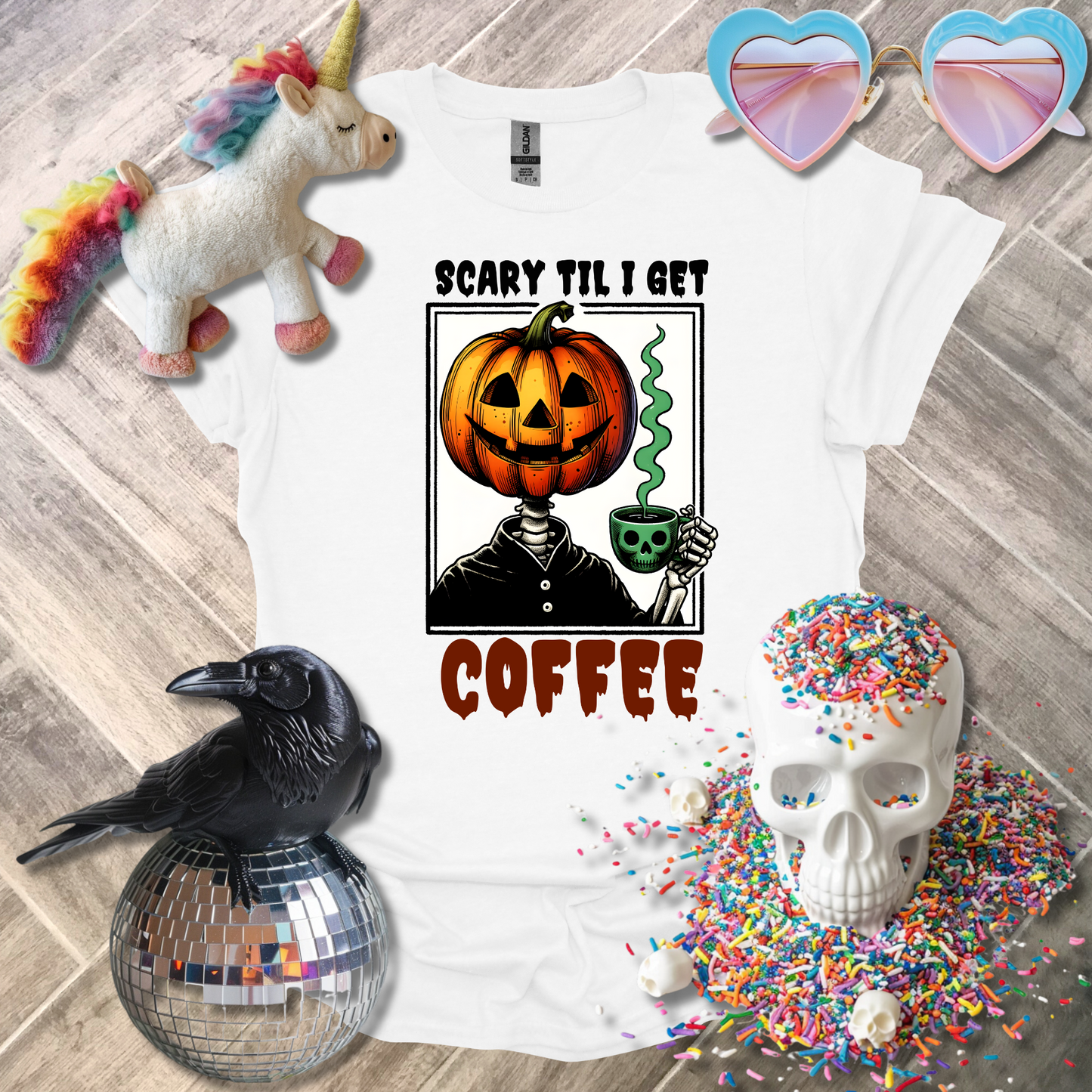 Scary Til I Get Coffee T-Shirt