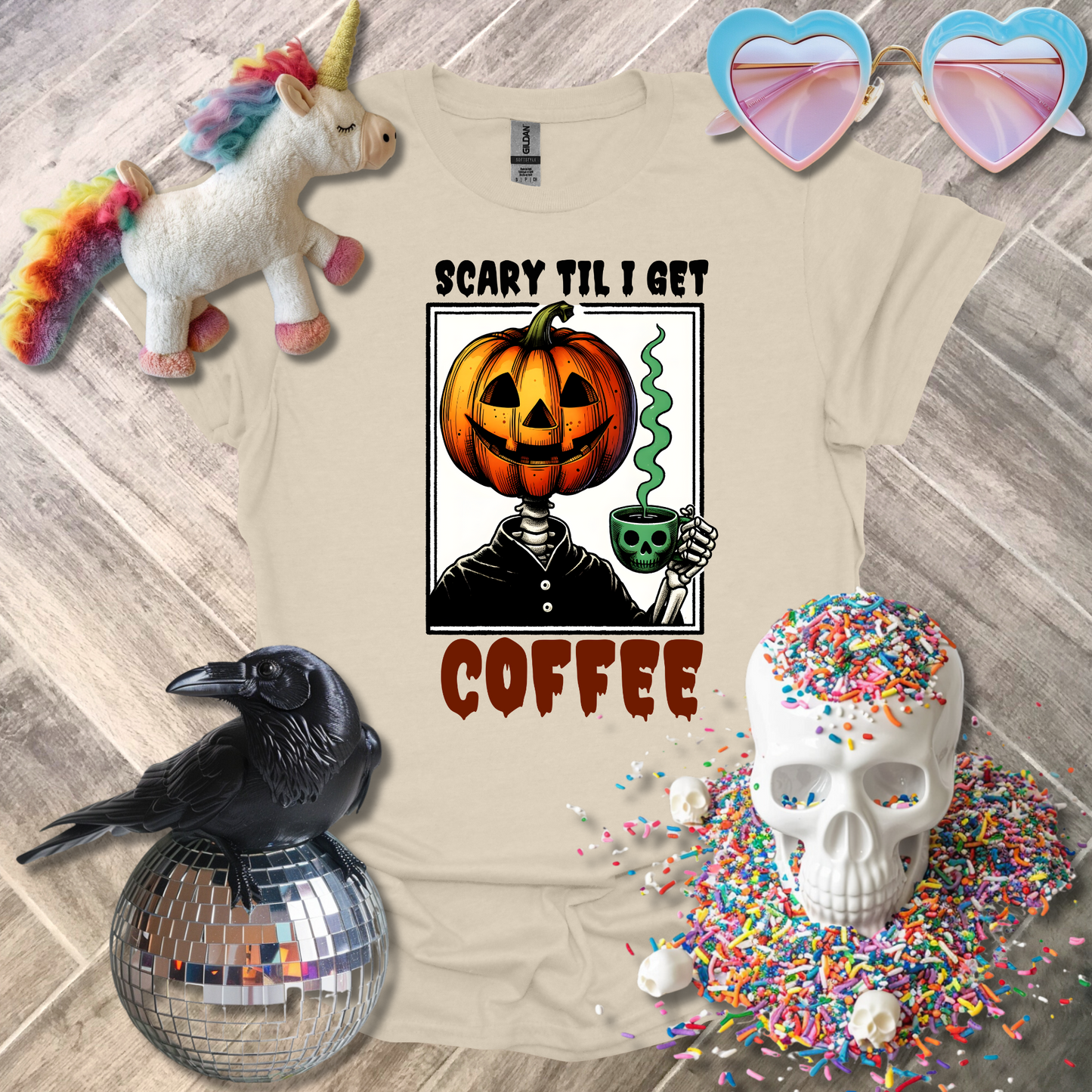 Scary Til I Get Coffee T-Shirt