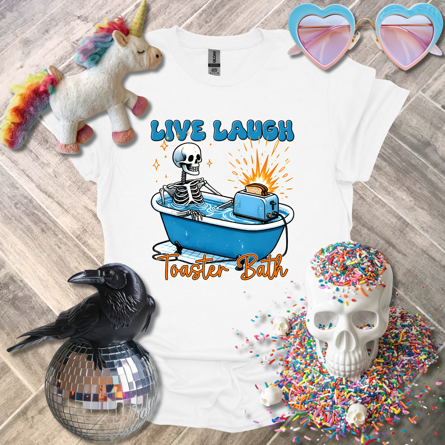 Live Laugh Toaster Bath T-Shirt