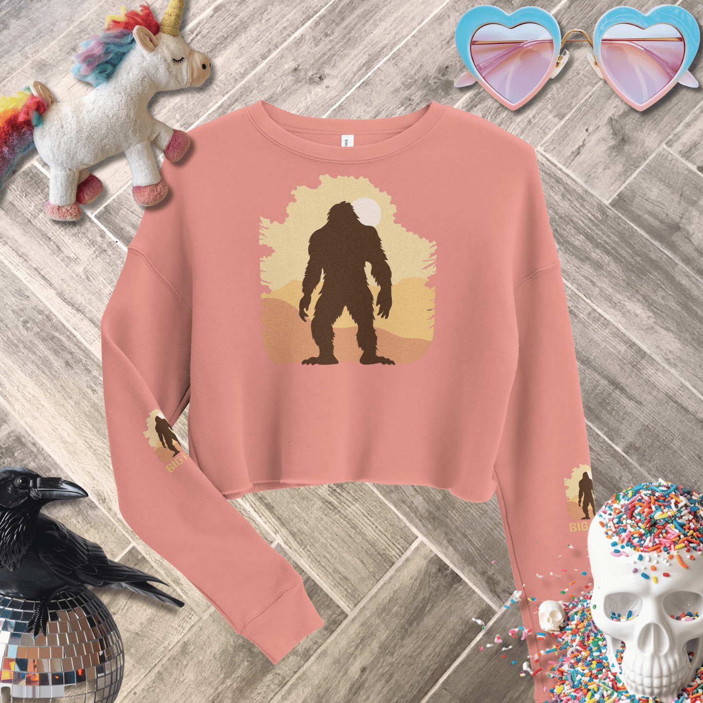 Sadist Ink Sweatshirt Mauve / S Big Foot Crop Sweatshirt