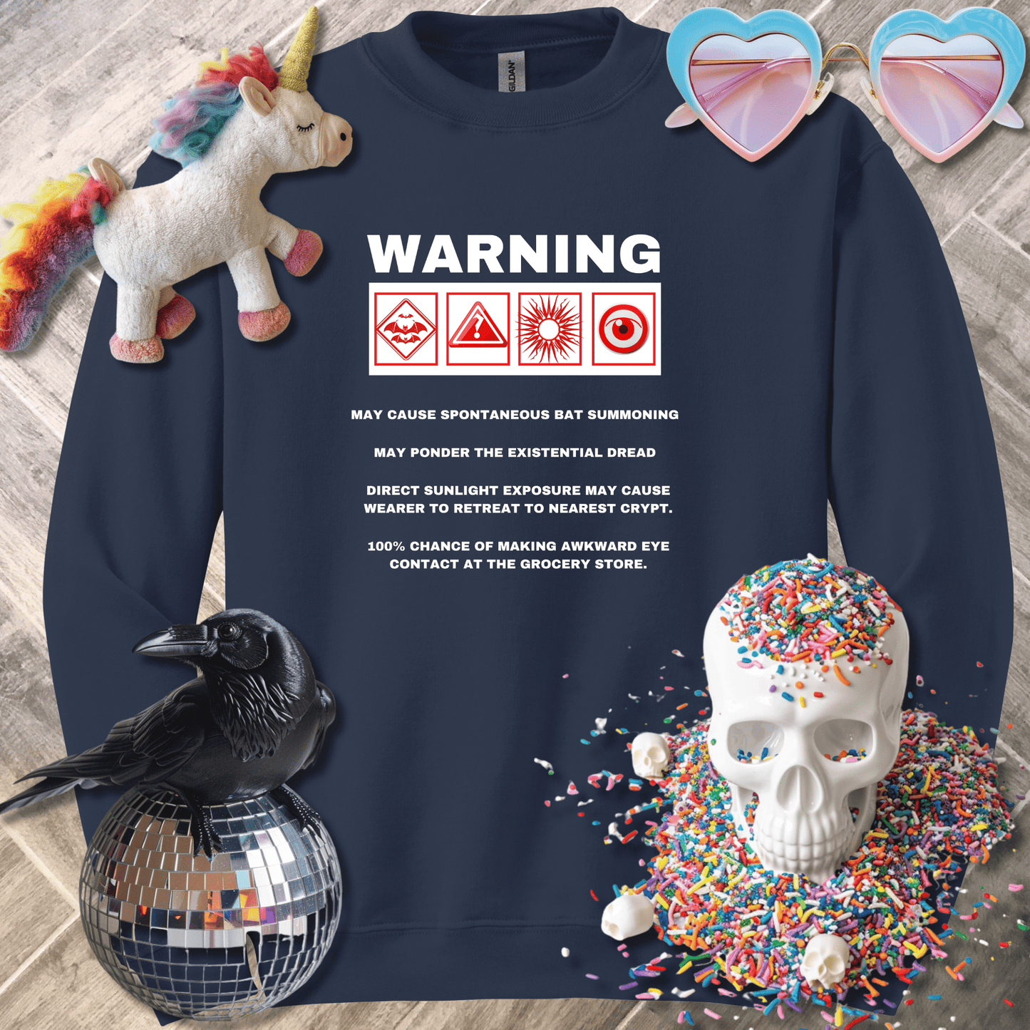 Sadist Ink Sweatshirt S / Navy Warning Sweatshirt