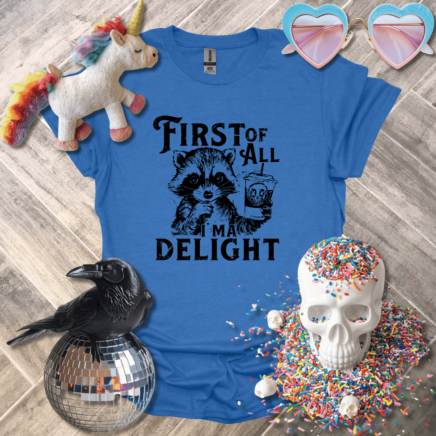 Sadist Ink T-Shirt Heather Royal / S First of All I'm a Delight T-Shirt