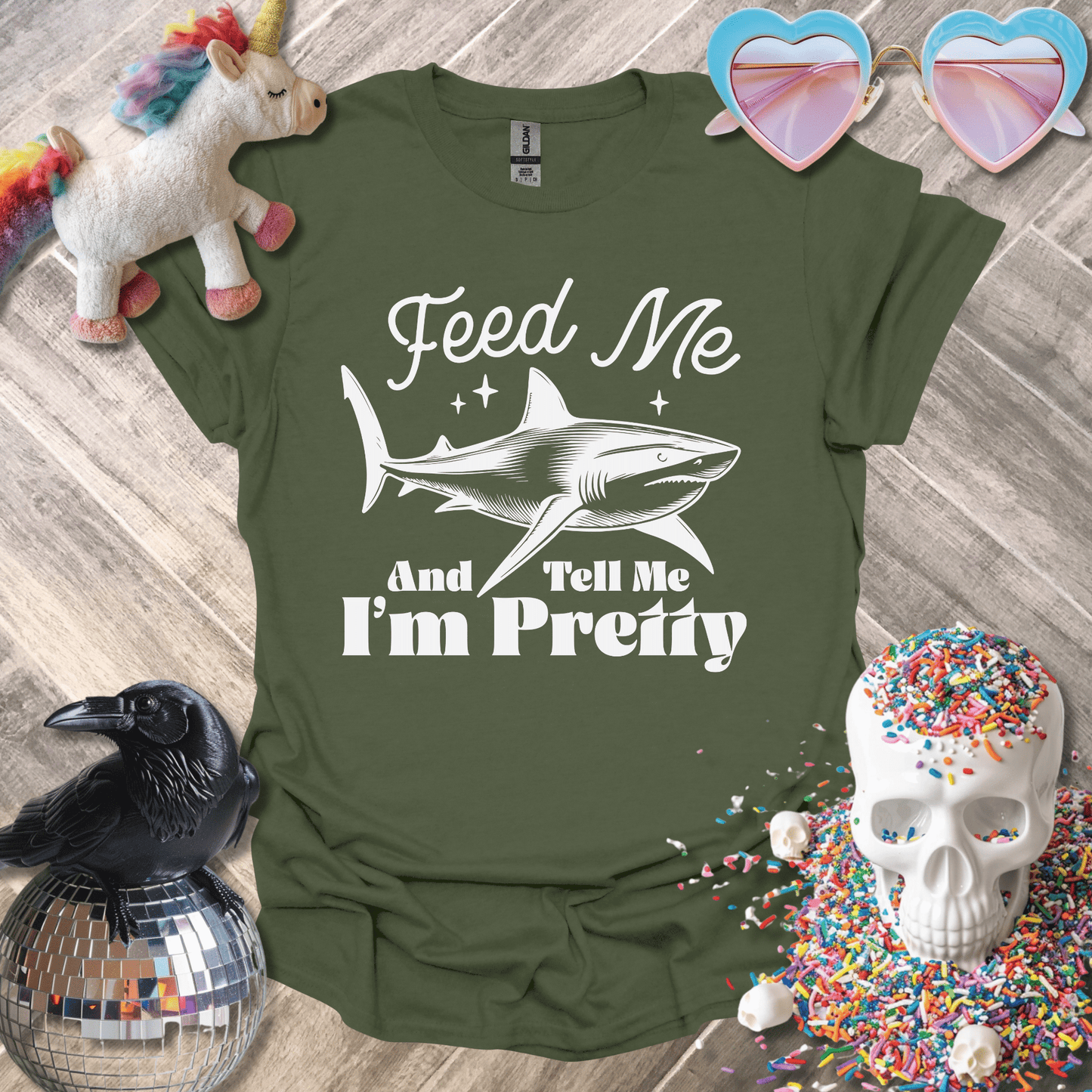 Sadist Ink T-Shirt Military Green / S Feed Me and Tell Me I'm Pretty T-Shirt